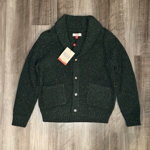 Hunter Shawl Collar Hunter Green Cardigan Sweater - Medium